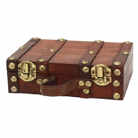 PAISAJE 6.5 x 4.3 x 2 in. Antique Style Small Mini Suitcase, Brown PA2641670